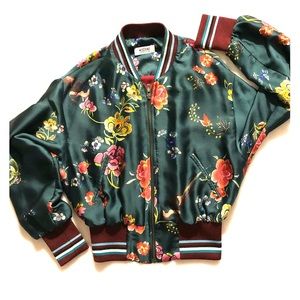 PRE💕LOVED Floral Green Bomber Jacket